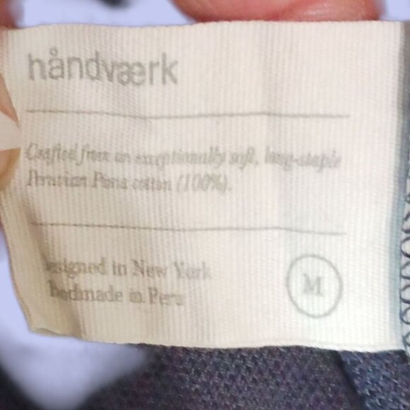 Håndværk Classic Pique Polo Shirt Mens Short Sleeve Navy Blue Size Medium - Picture 9 of 13